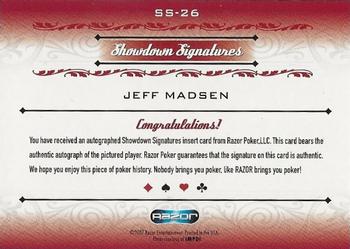 2007 Razor Poker Signature Series #SS-26 Jeff Madsen Back